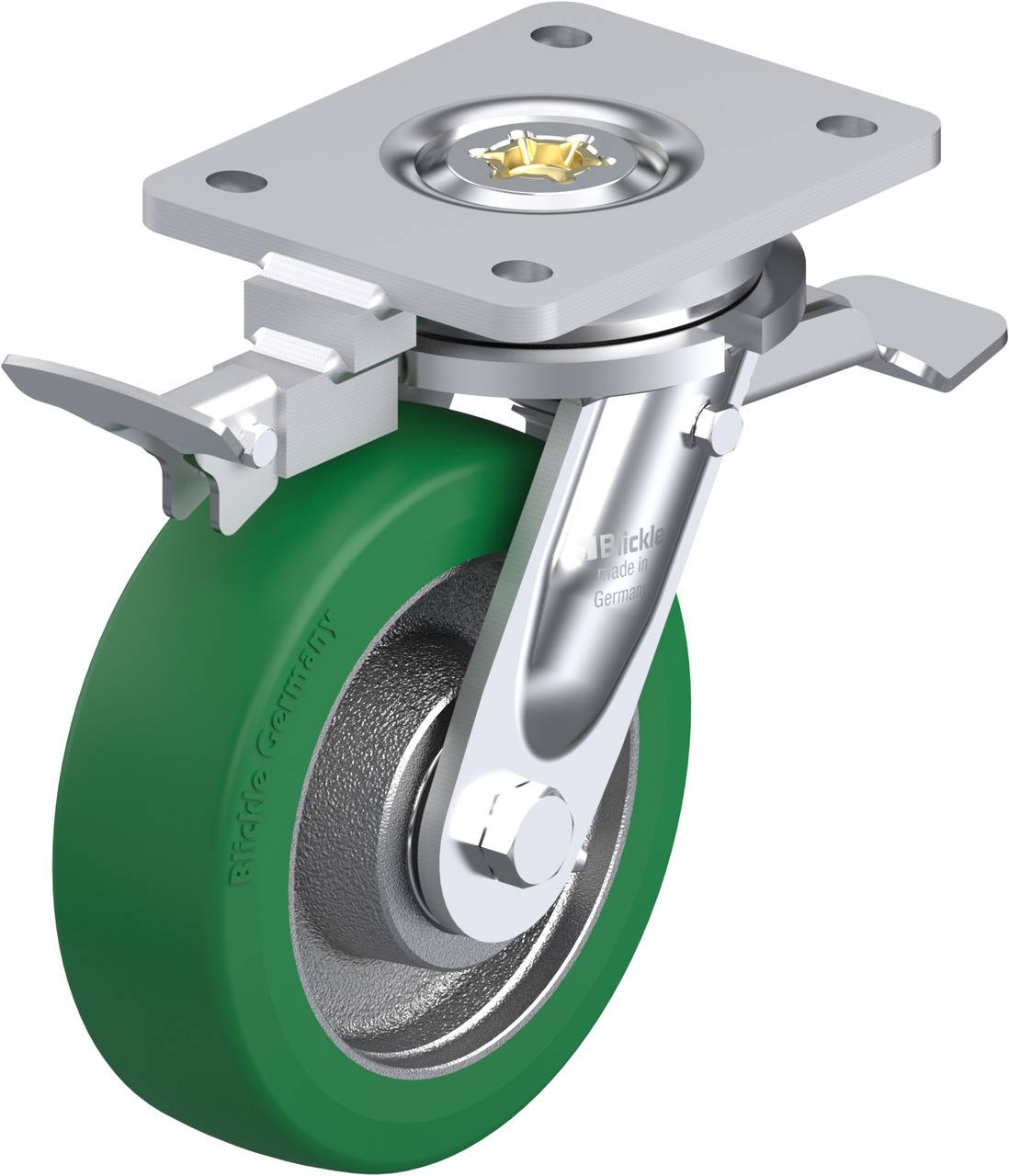 Blickle 852407 LO-GST 160K-ST-RI4 Forgóvillás görgő, rögzítővel KerékØ: 160 mm Teherbírás (max.): 600 kg 1 db