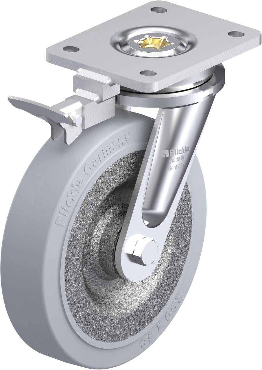 Blickle 852110 LO-SE 200K-SG-RI4 Forgóvillás görgő, rögzítővel KerékØ: 200 mm Teherbírás (max.): 600 kg 1 db