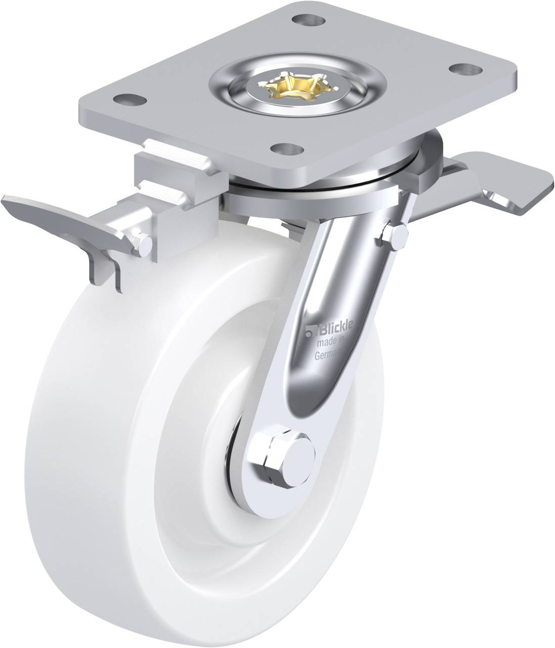 Blickle 853000 LO-SPO 160K-ST-RI4 Forgóvillás görgő, rögzítővel KerékØ: 160 mm Teherbírás (max.): 850 kg 1 db