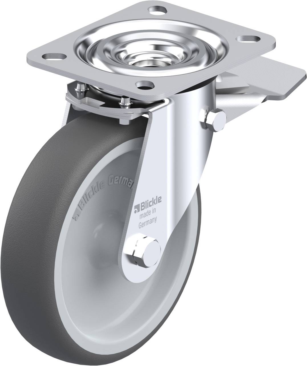 Blickle 852199 L-PATH 125G-ST Forgóvillás görgő, rögzítővel KerékØ: 125 mm Teherbírás (max.): 250 kg 1 db