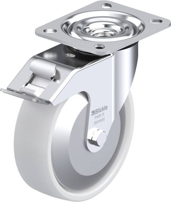 Blickle 747221 L-PO 125KA-FI-FA Forgóvillás görgő, rögzítővel KerékØ: 125 mm Teherbírás (max.): 250 kg 1 db