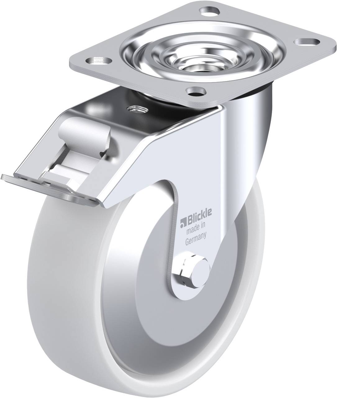 Blickle 747221 L-PO 125KA-FI-FA Forgóvillás görgő, rögzítővel KerékØ: 125 mm Teherbírás (max.): 250 kg 1 db