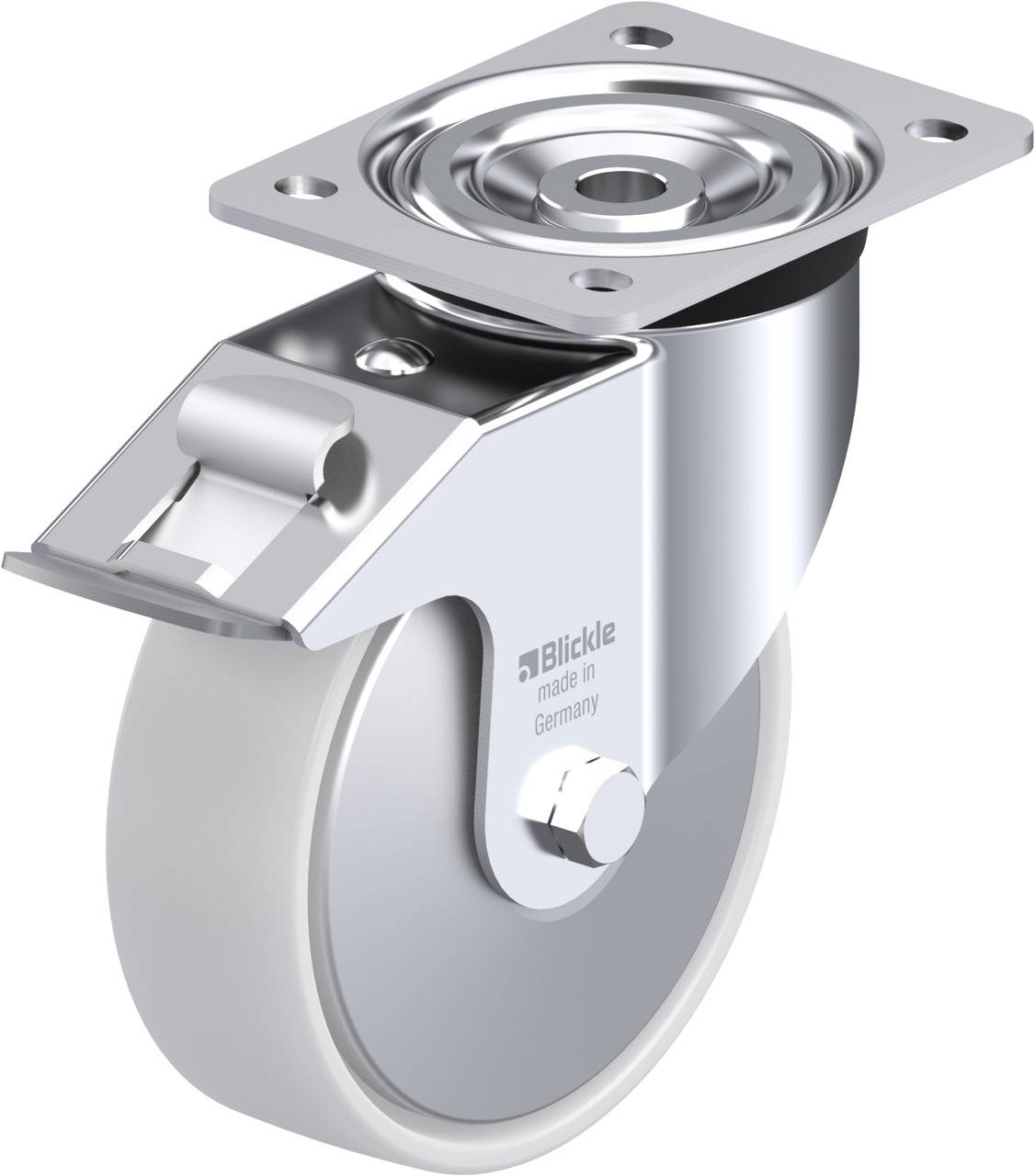 Blickle 747247 L-PO 160G-FI-FA Forgóvillás görgő, rögzítővel KerékØ: 160 mm Teherbírás (max.): 400 kg 1 db
