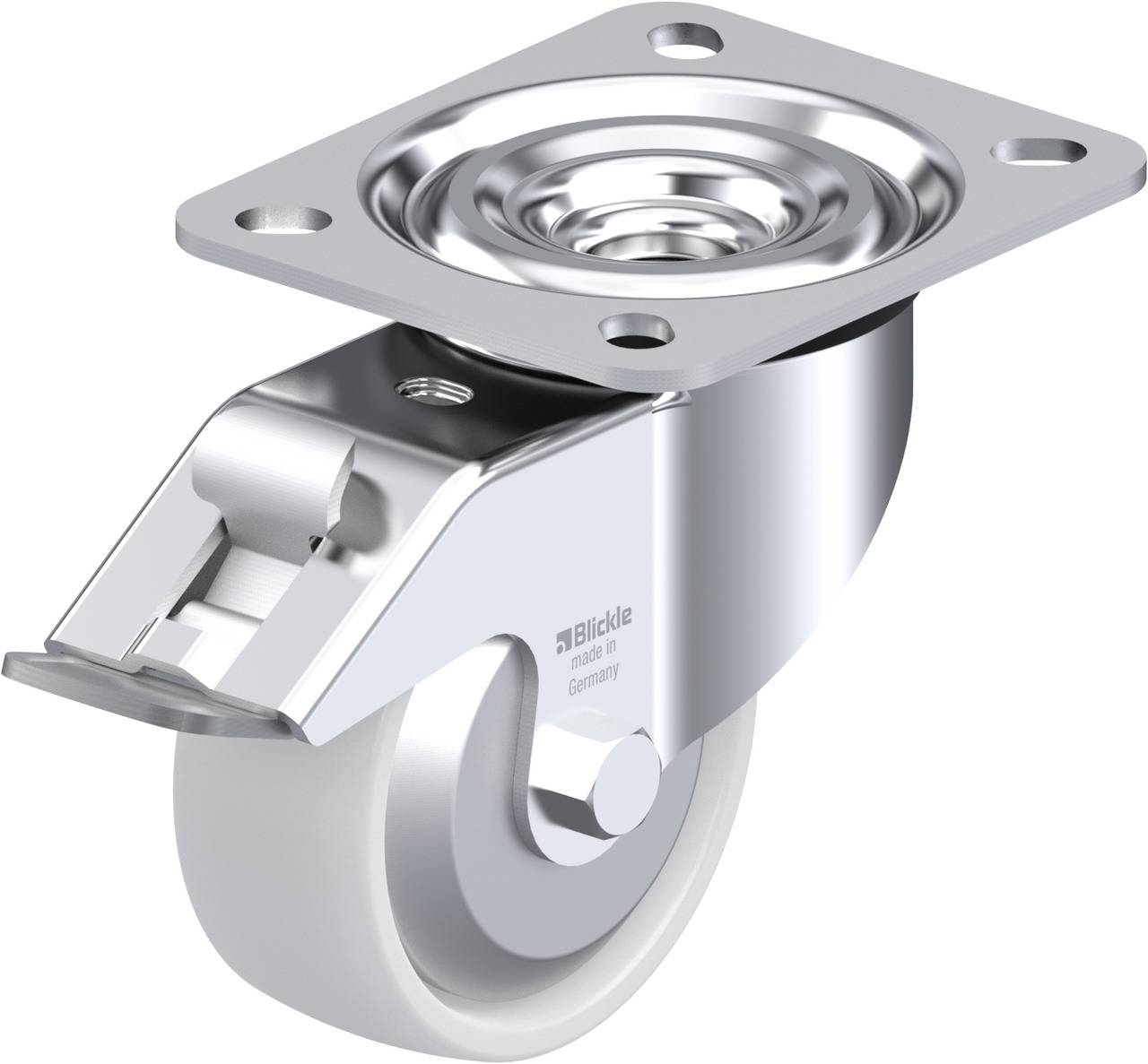 Blickle 749326 L-PO 80R-FI-FA Forgóvillás görgő, rögzítővel KerékØ: 80 mm Teherbírás (max.): 220 kg 1 db