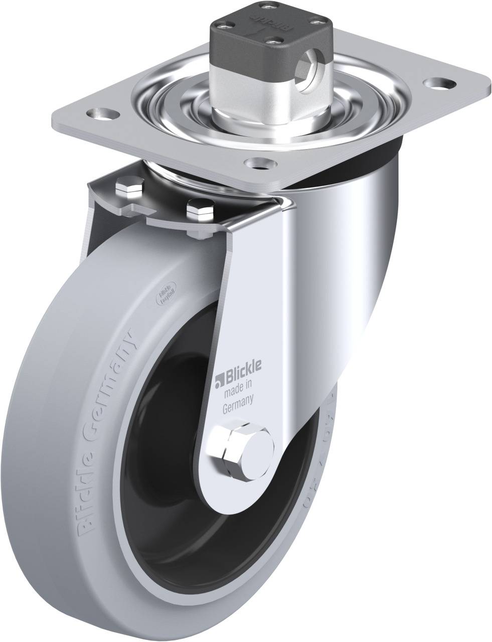 Blickle 850632 L-POEV 160R-CS11-SG Forgóvillás görgő, rögzítővel KerékØ: 160 mm Teherbírás (max.): 400 kg 1 db