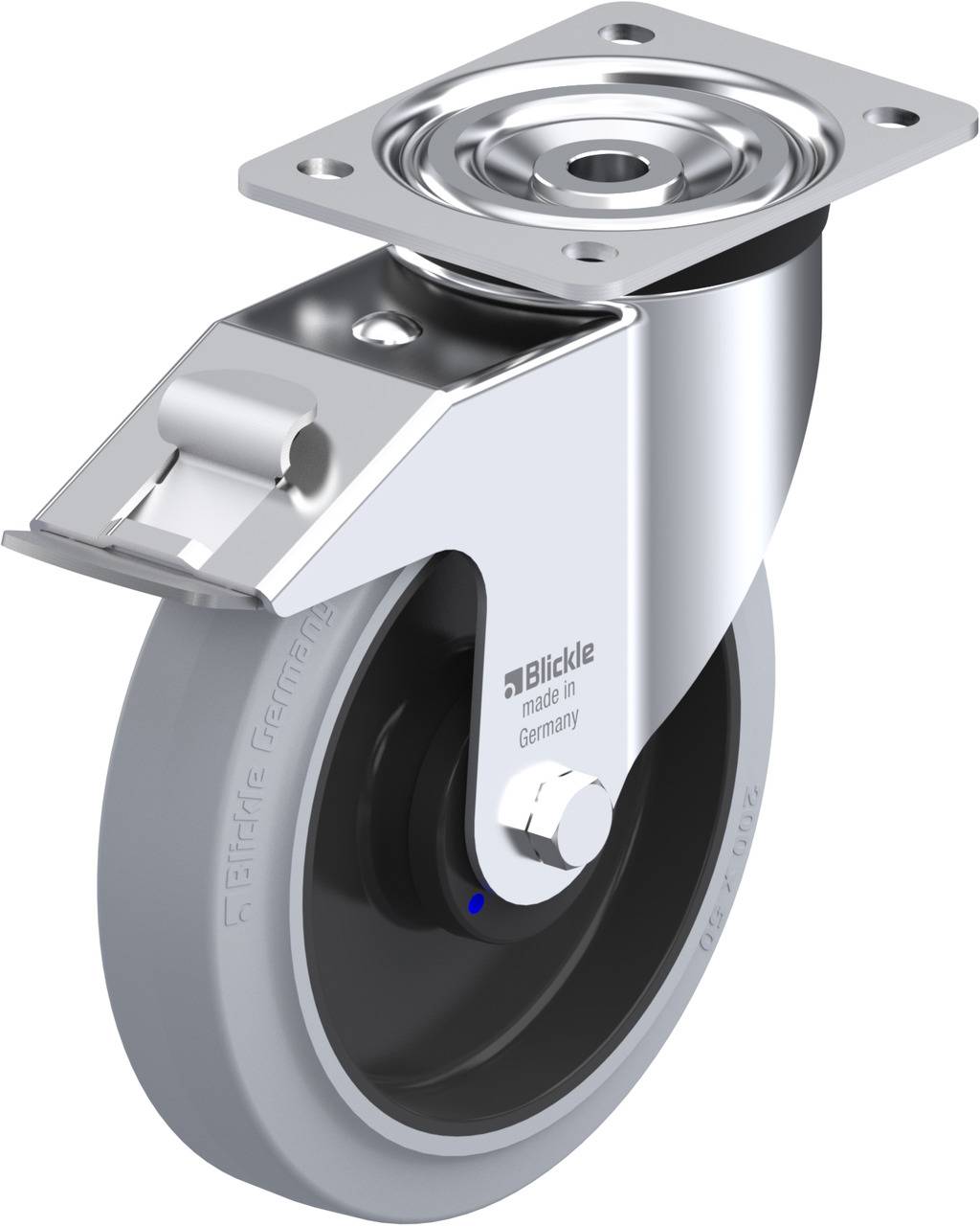Blickle 850778 L-POEV 200XKA-FI-SG Forgóvillás görgő, rögzítővel KerékØ: 200 mm Teherbírás (max.): 400 kg 1 db