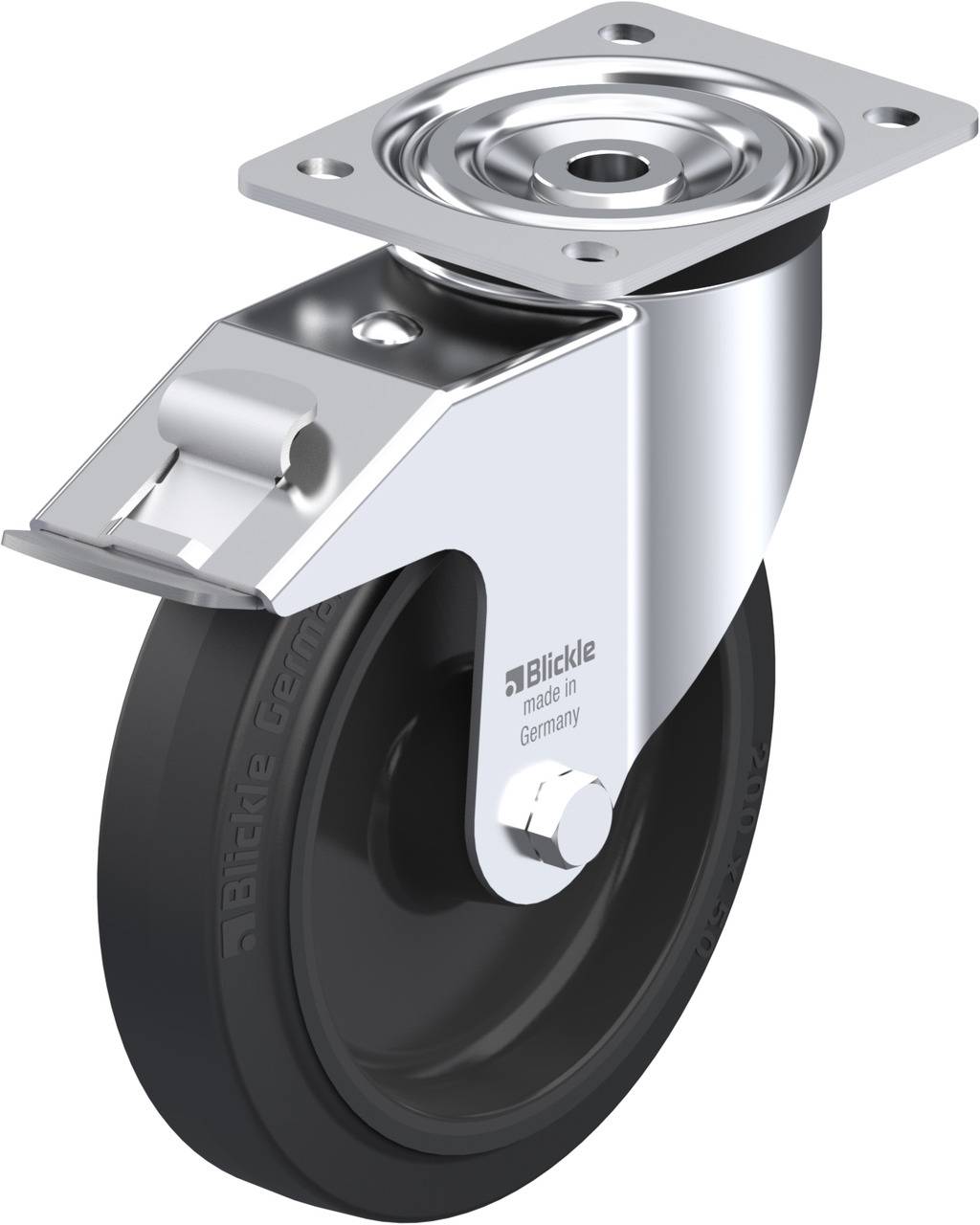 Blickle 850721 L-POEV 200XR-FI Forgóvillás görgő, rögzítővel KerékØ: 200 mm Teherbírás (max.): 400 kg 1 db