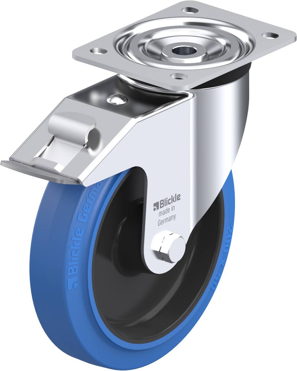 Blickle 747499 L-POEV 200XR-FI-SB Forgóvillás görgő, rögzítővel KerékØ: 200 mm Teherbírás (max.): 400 kg 1 db