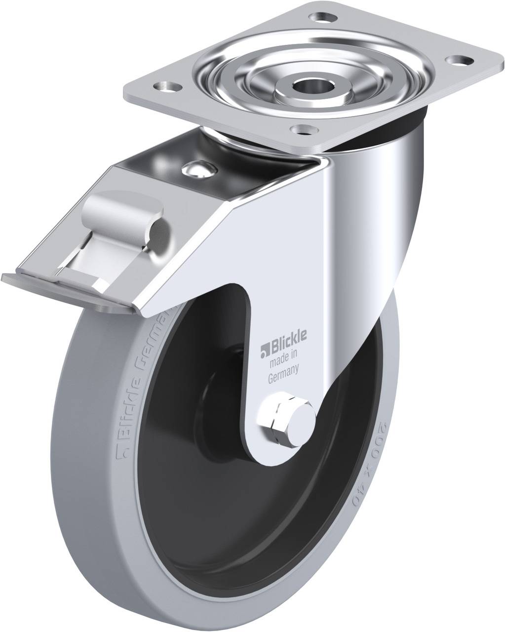Blickle 850701 L-POEV 201R-FI-SG Forgóvillás görgő, rögzítővel KerékØ: 200 mm Teherbírás (max.): 400 kg 1 db