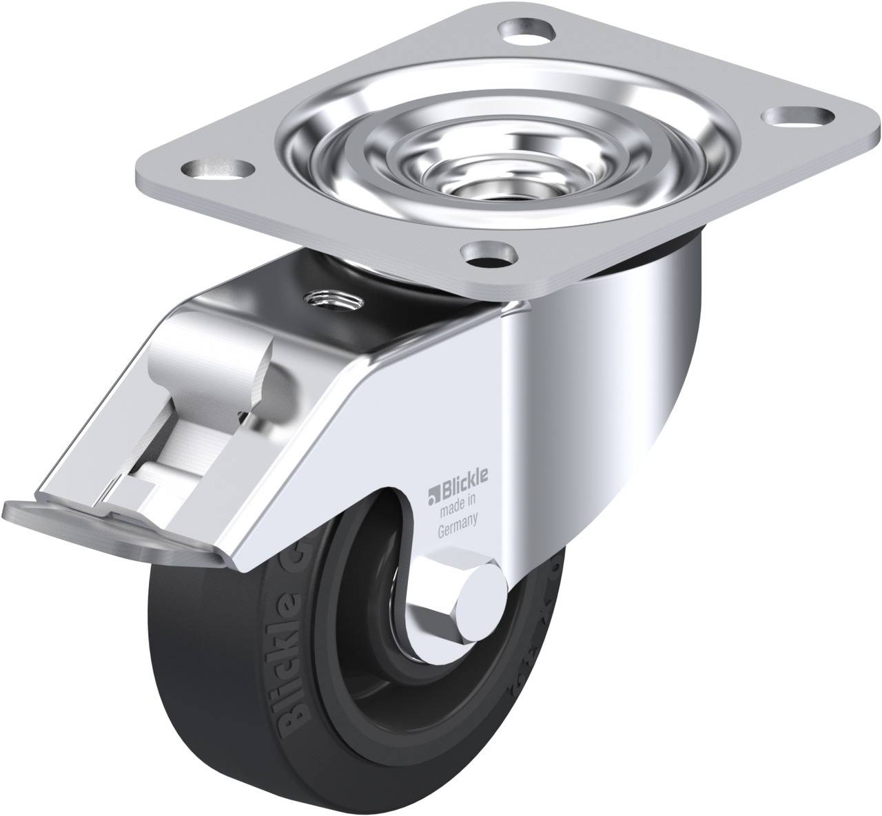 Blickle 850449 L-POEV 80XR-FI Forgóvillás görgő, rögzítővel KerékØ: 80 mm Teherbírás (max.): 140 kg 1 db
