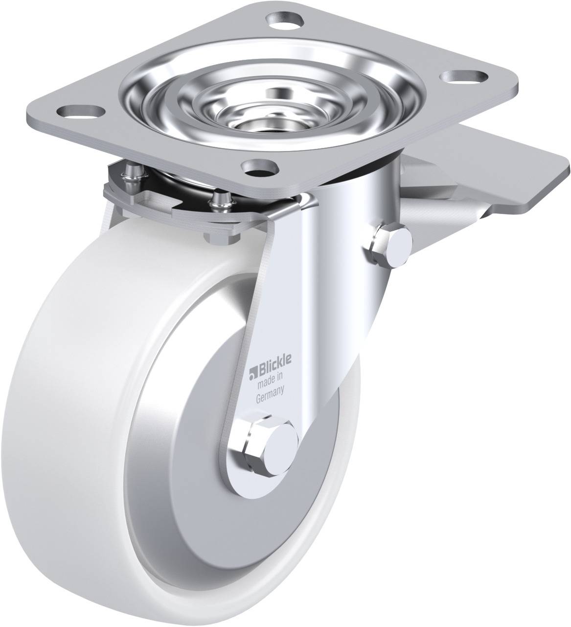 Blickle 762787 L-PPN 100R-ST-FA Forgóvillás görgő, rögzítővel KerékØ: 100 mm Teherbírás (max.): 160 kg 1 db