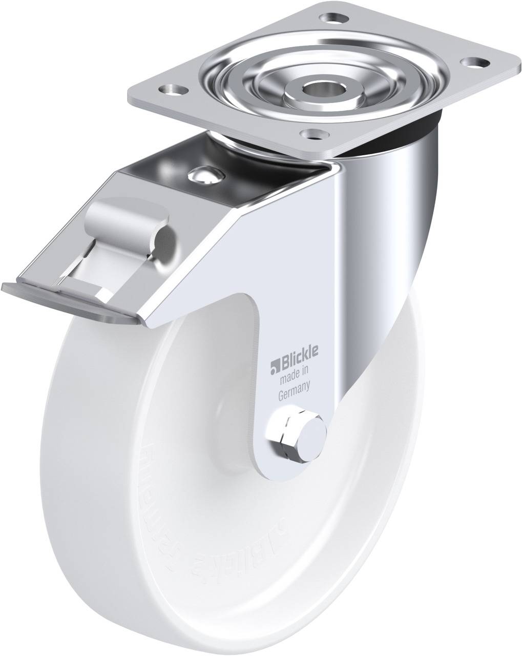 Blickle 762818 L-PPN 200G-FI Forgóvillás görgő, rögzítővel KerékØ: 200 mm Teherbírás (max.): 400 kg 1 db