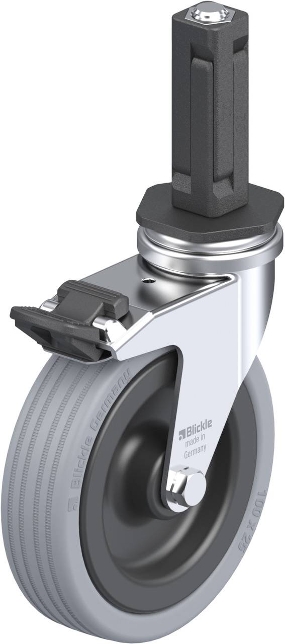 Blickle 856302 LRA-VPA 100G-FI-EV02 Forgóvillás görgő, rögzítővel KerékØ: 100 mm Teherbírás (max.): 70 kg 1 db