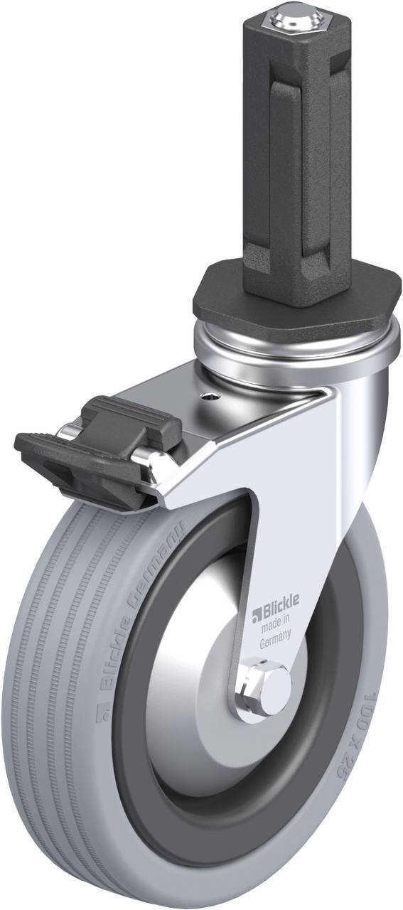 Blickle 856293 LRA-VPA 100G-FI-FA-EV02 Forgóvillás görgő, rögzítővel KerékØ: 100 mm Teherbírás (max.): 70 kg 1 db