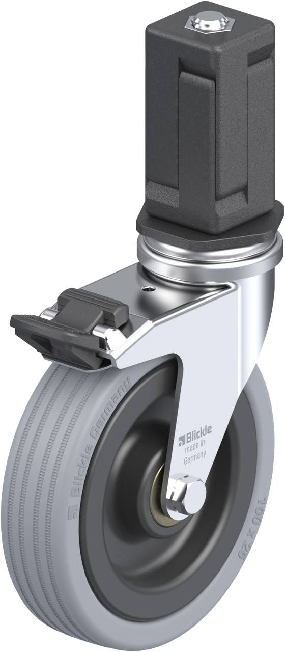 Blickle 856339 LRA-VPA 100K-FI-EV05 Forgóvillás görgő, rögzítővel KerékØ: 100 mm Teherbírás (max.): 70 kg 1 db