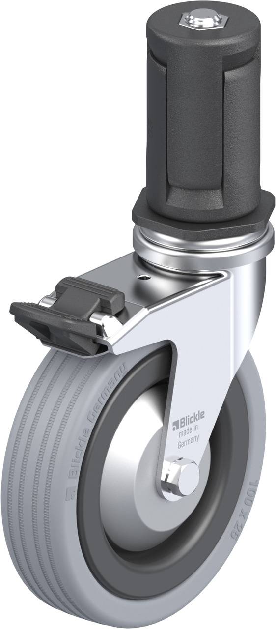 Blickle 856326 LRA-VPA 100K-FI-FA-ER05 Forgóvillás görgő, rögzítővel KerékØ: 100 mm Teherbírás (max.): 70 kg 1 db