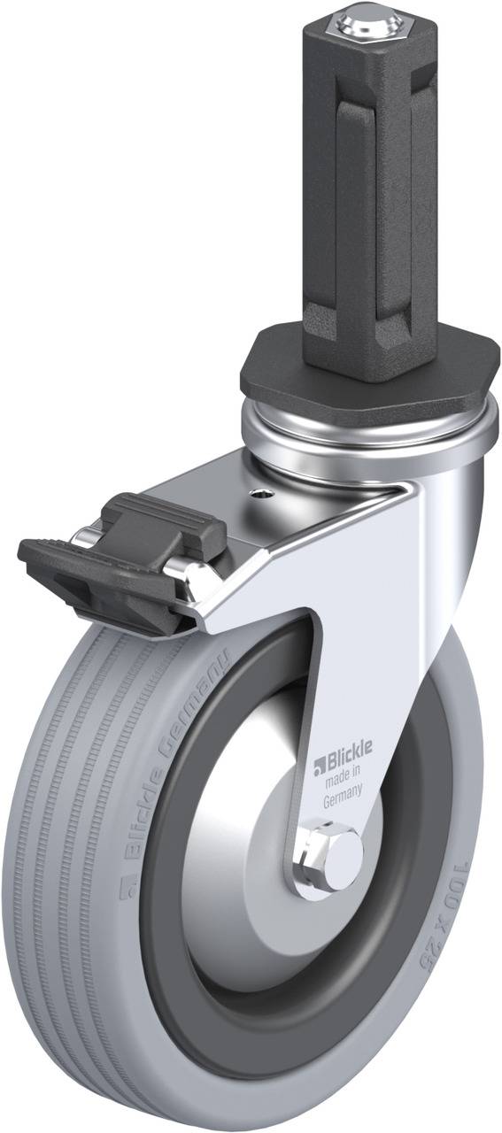 Blickle 856327 LRA-VPA 100K-FI-FA-EV02 Forgóvillás görgő, rögzítővel KerékØ: 100 mm Teherbírás (max.): 70 kg 1 db