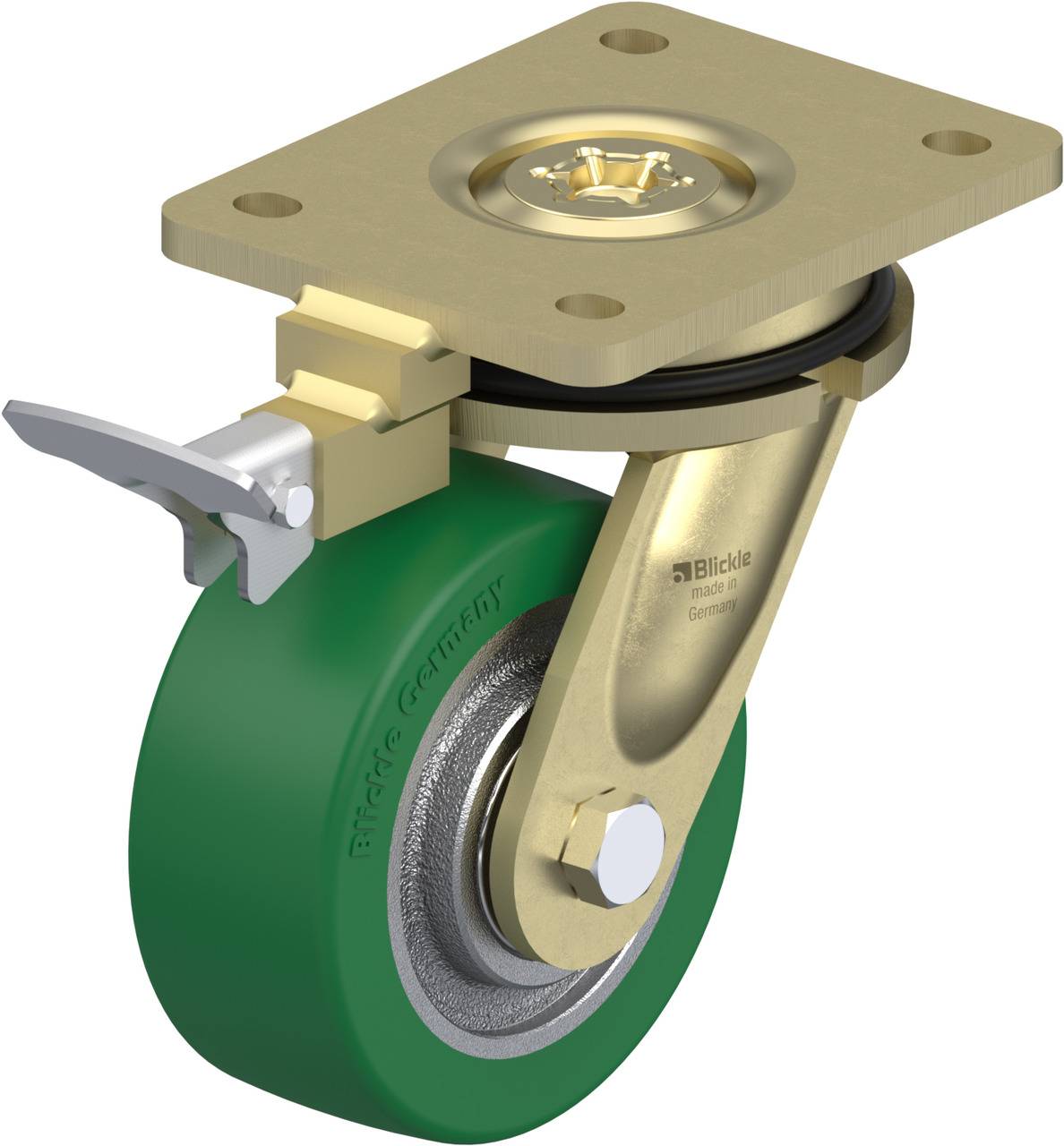 Blickle 852417 LS-GST 127K-RI4 Forgóvillás görgő, rögzítővel KerékØ: 125 mm Teherbírás (max.): 450 kg 1 db
