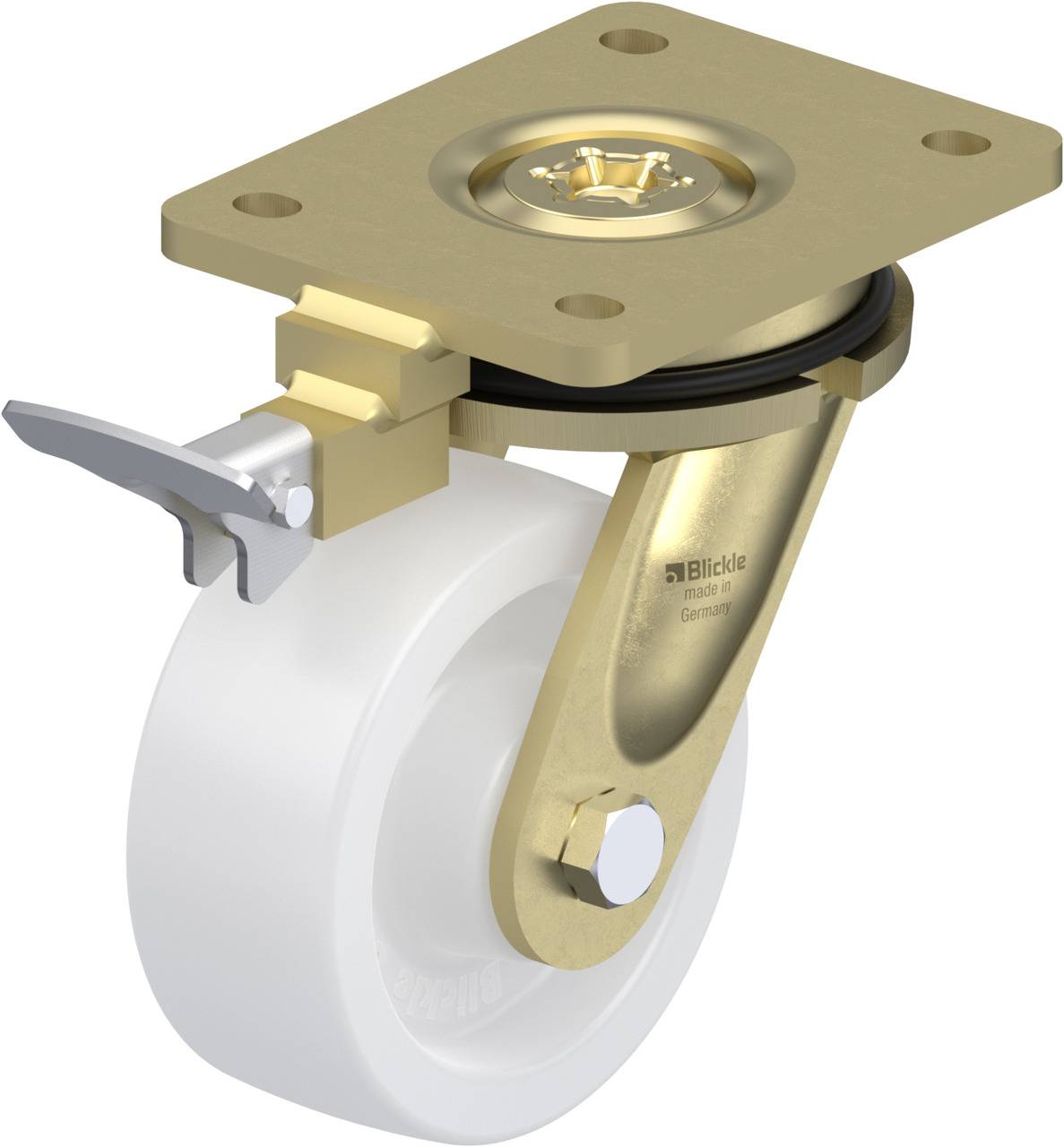 Blickle 649590 LS-SPO 127G-RI4 Forgóvillás görgő, rögzítővel KerékØ: 125 mm Teherbírás (max.): 750 kg 1 db