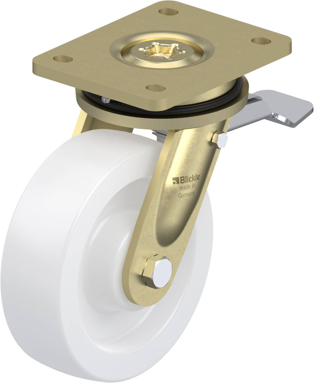 Blickle 755058 LS-SPO 160G-ST Forgóvillás görgő, rögzítővel KerékØ: 160 mm Teherbírás (max.): 850 kg 1 db