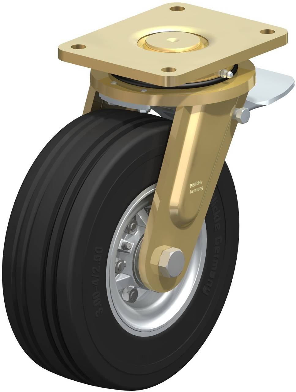 Blickle 755067 LS-VLE 252K-ST Forgóvillás görgő, rögzítővel KerékØ: 250 mm Teherbírás (max.): 600 kg 1 db