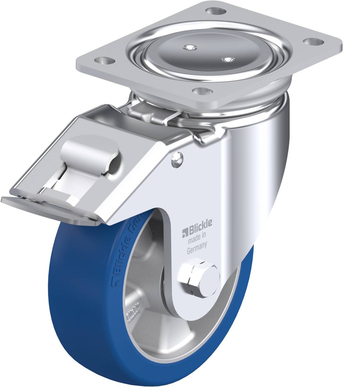 Blickle 755074 LU-ALBS 150K-FI Forgóvillás görgő, rögzítővel KerékØ: 150 mm Teherbírás (max.): 500 kg 1 db