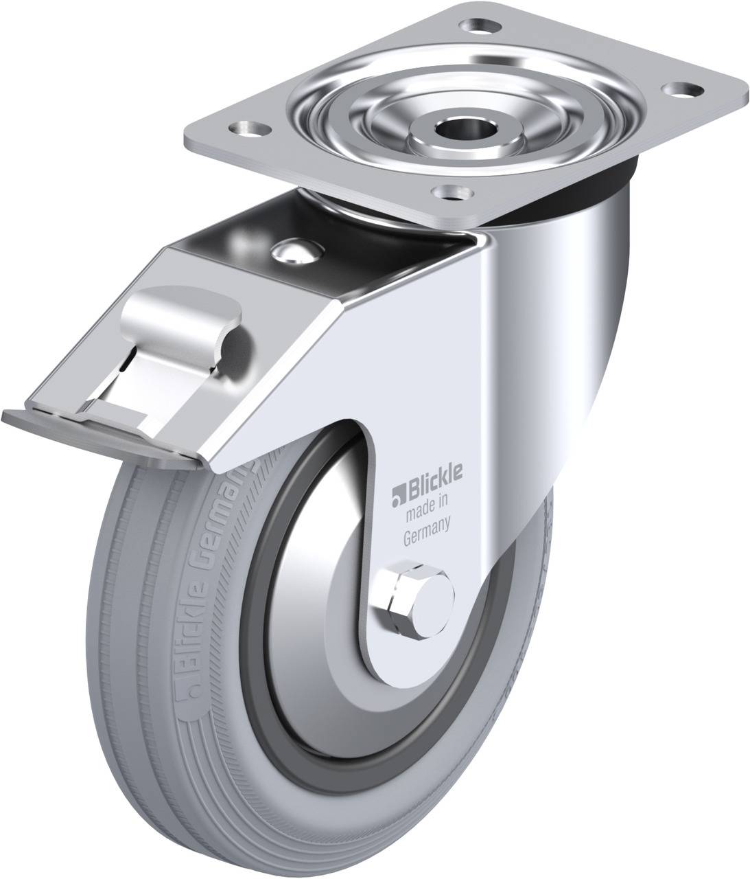 Blickle 749534 L-VPP 180G-FI-SG-FA Forgóvillás görgő, rögzítővel KerékØ: 180 mm Teherbírás (max.): 170 kg 1 db