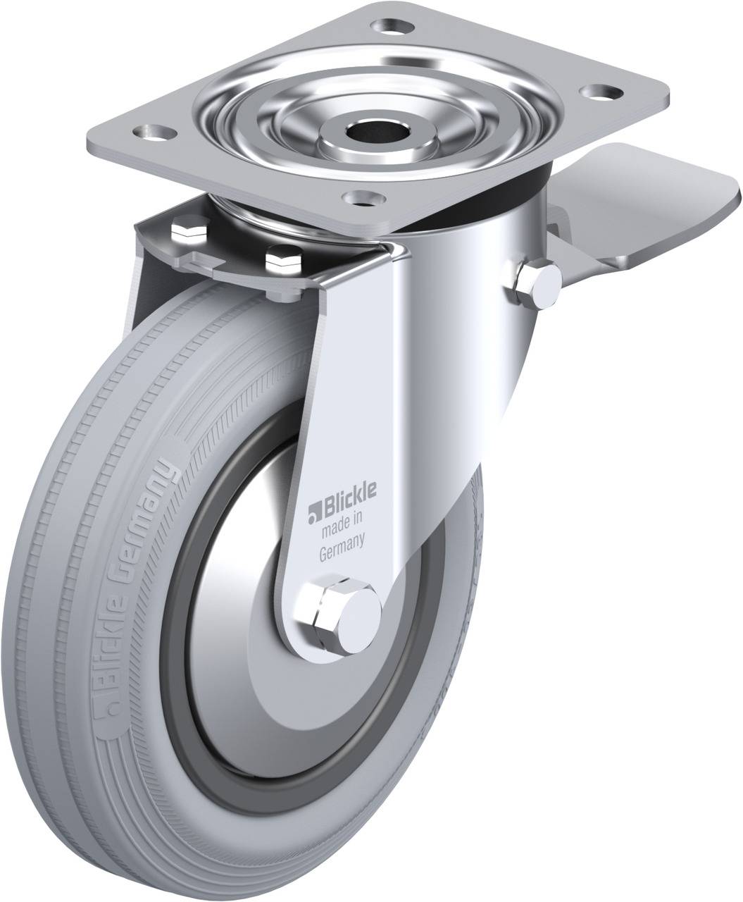 Blickle 749536 L-VPP 180G-ST-SG-FA Forgóvillás görgő, rögzítővel KerékØ: 180 mm Teherbírás (max.): 170 kg 1 db