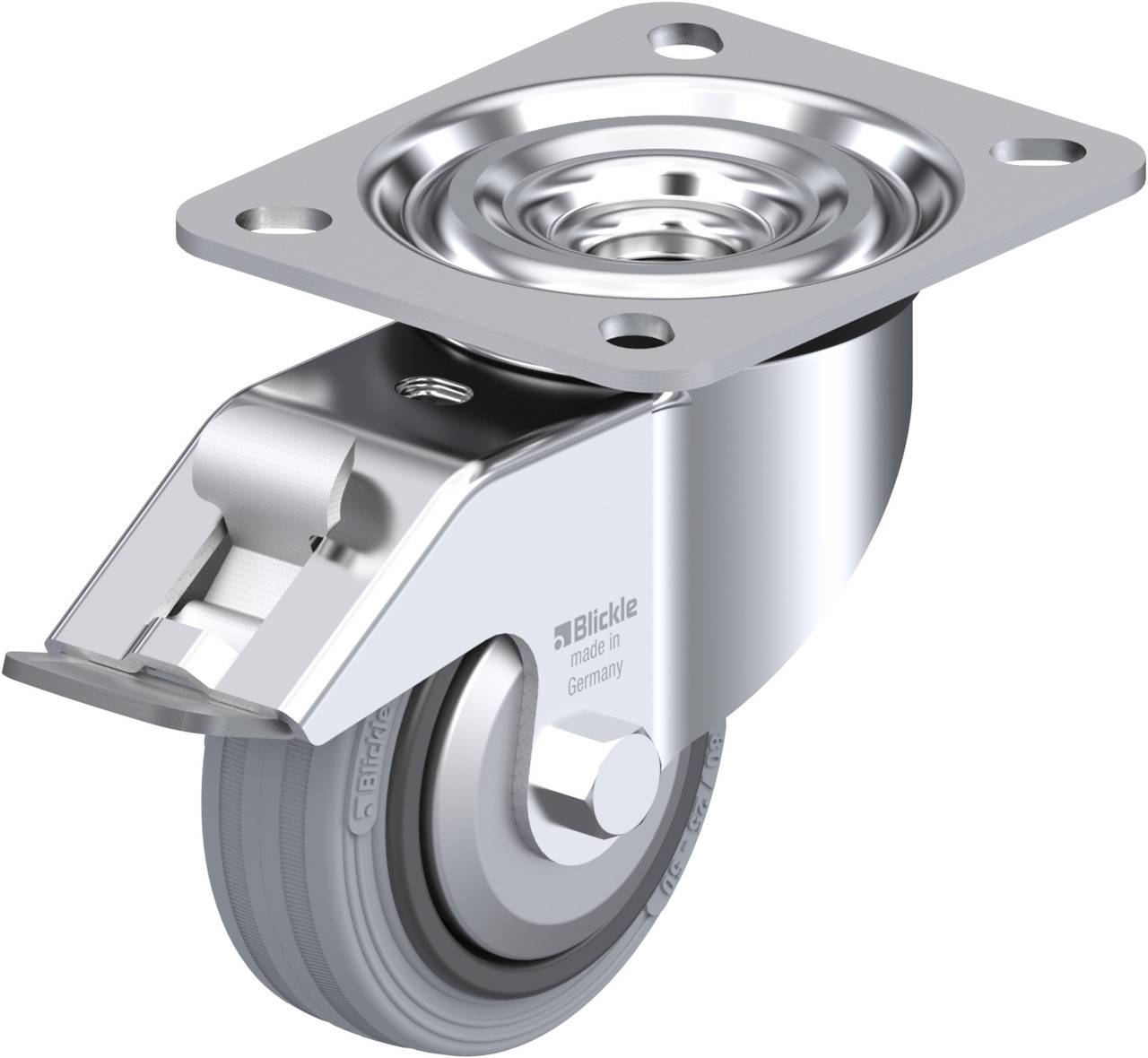 Blickle 749549 L-VPP 80R-FI-SG-FA Forgóvillás görgő, rögzítővel KerékØ: 80 mm Teherbírás (max.): 50 kg 1 db