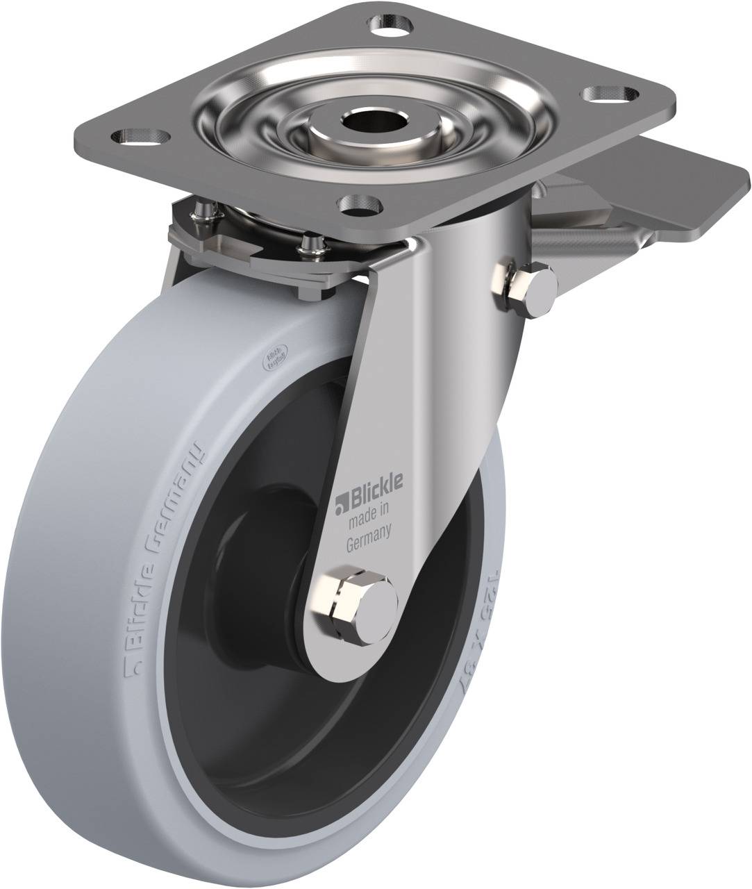 Blickle 853652 LX-POEV 125XR-ST-SG Forgóvillás görgő, rögzítővel KerékØ: 125 mm Teherbírás (max.): 250 kg 1 db