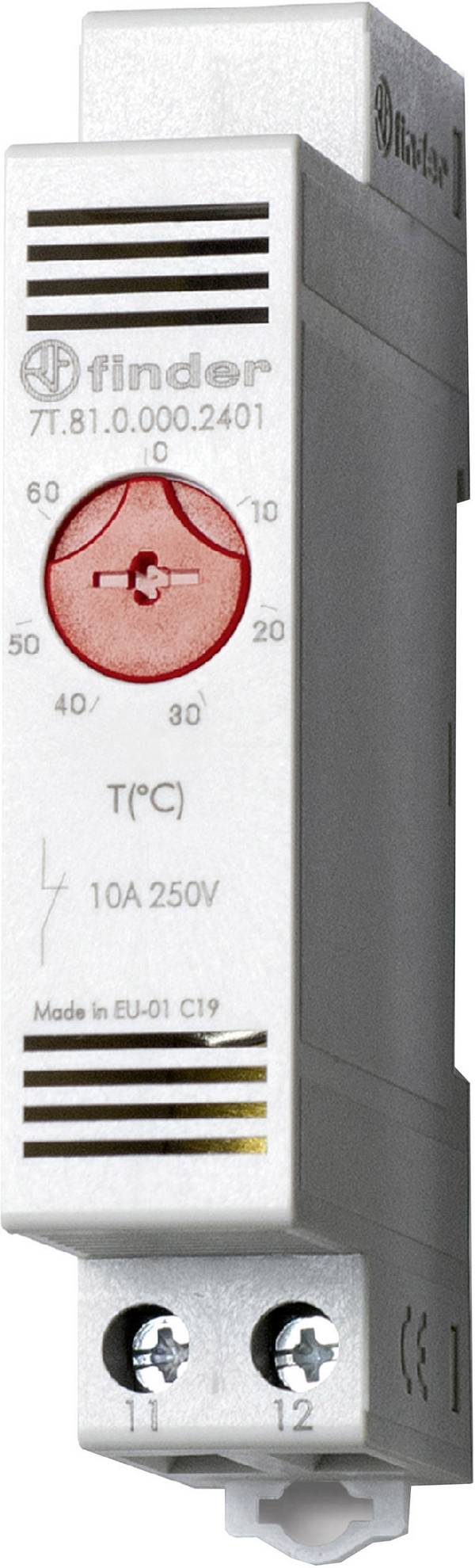 Finder Kapcsolószekrény fűtés termosztát 7T.81.0.000.2401 250 V/AC 1 nyitó (H x Sz x Ma) 88.8 x 17.5 x 47.8 mm  1 db