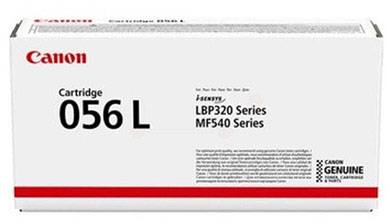 Fehér csomag a 'Canon Cartridge 056 L' felirattal a LBP320 és MF540 sorozathoz. Jobb felső sarokban a piros Canon logó.