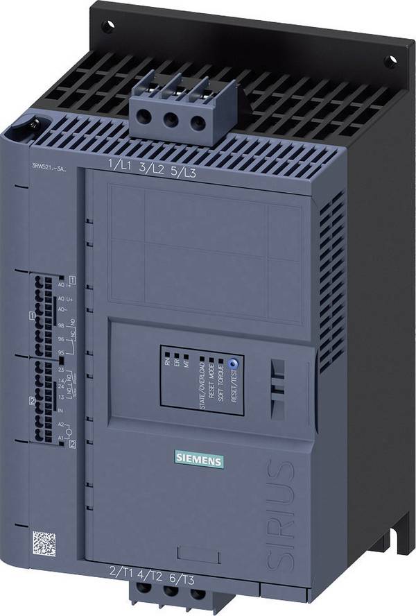 Siemens 3RW5217-3AC14 3RW52173AC14 Lágyindító Motorteljesítmény 400 V-nál 18.5 kW Motorteljesítmény 230 V-nál 11 kW 200 V, 480 V Névleges áram 38 A