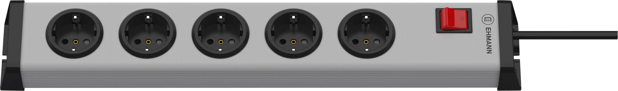 Egy ötszörös elosztó kapcsolóval, vízszintesen elhelyezve, több elektromos készülék áramellátásához.