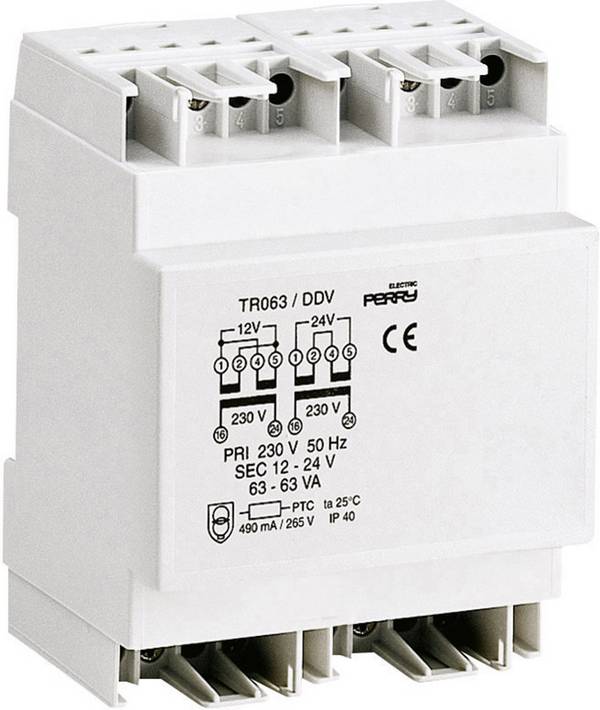 Wallair 1TDTR063/DDV63VA Csengő transzformátor 12 V, 24 V
