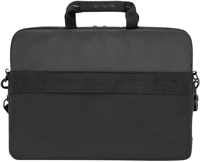 Fekete laptoptáska oldalsó fogóval és cipzárakkal, hordozható számítógépek szállítására alkalmas.