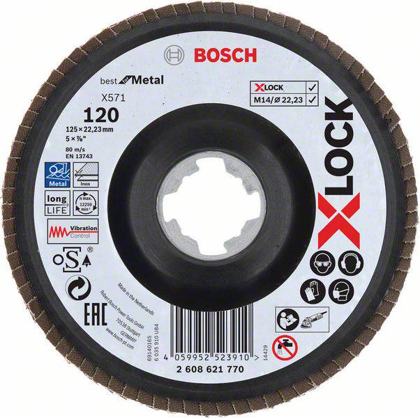 Bosch Accessories 2608621770 X-LOCK Felületcsiszoló korong Ø 125 mm 1 db