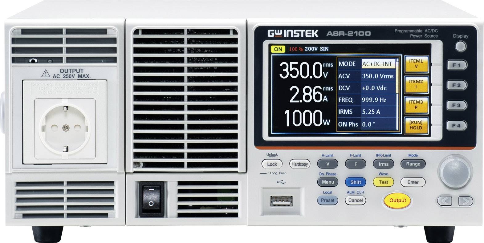 GW Instek ASR-2100 Labortápegység, szabályozható Kalibráció (ISO) 0.1 - 500 V 10 mA 1000 W Kimenetek száma 1 x