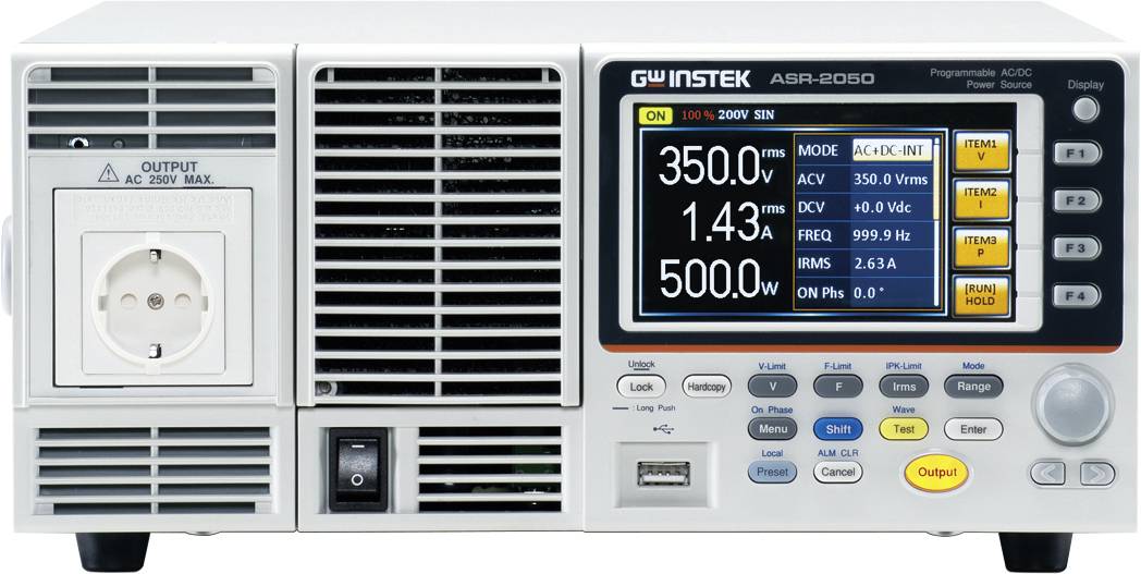 GW Instek ASR-2050 Labortápegység, szabályozható Kalibráció (DAkkS) 0.1 - 500 V 10 mA - 5 A 500 W Kimenetek száma 1 x