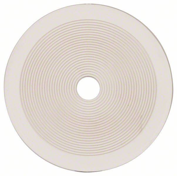 Egy fehér, kerek, lemezre emlékeztető forma koncentrikus vonalakkal a közepén.