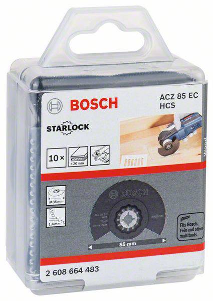 Bosch multiszerszám fűrészlap átlátszó csomagolásban. 10 darabos készlet, kompatibilis több típusú szerszámmal.