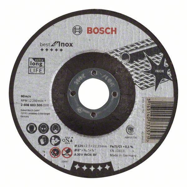 Bosch Accessories 2608603505 Vágótárcsa, hajlított 125 mm 1 db Acél