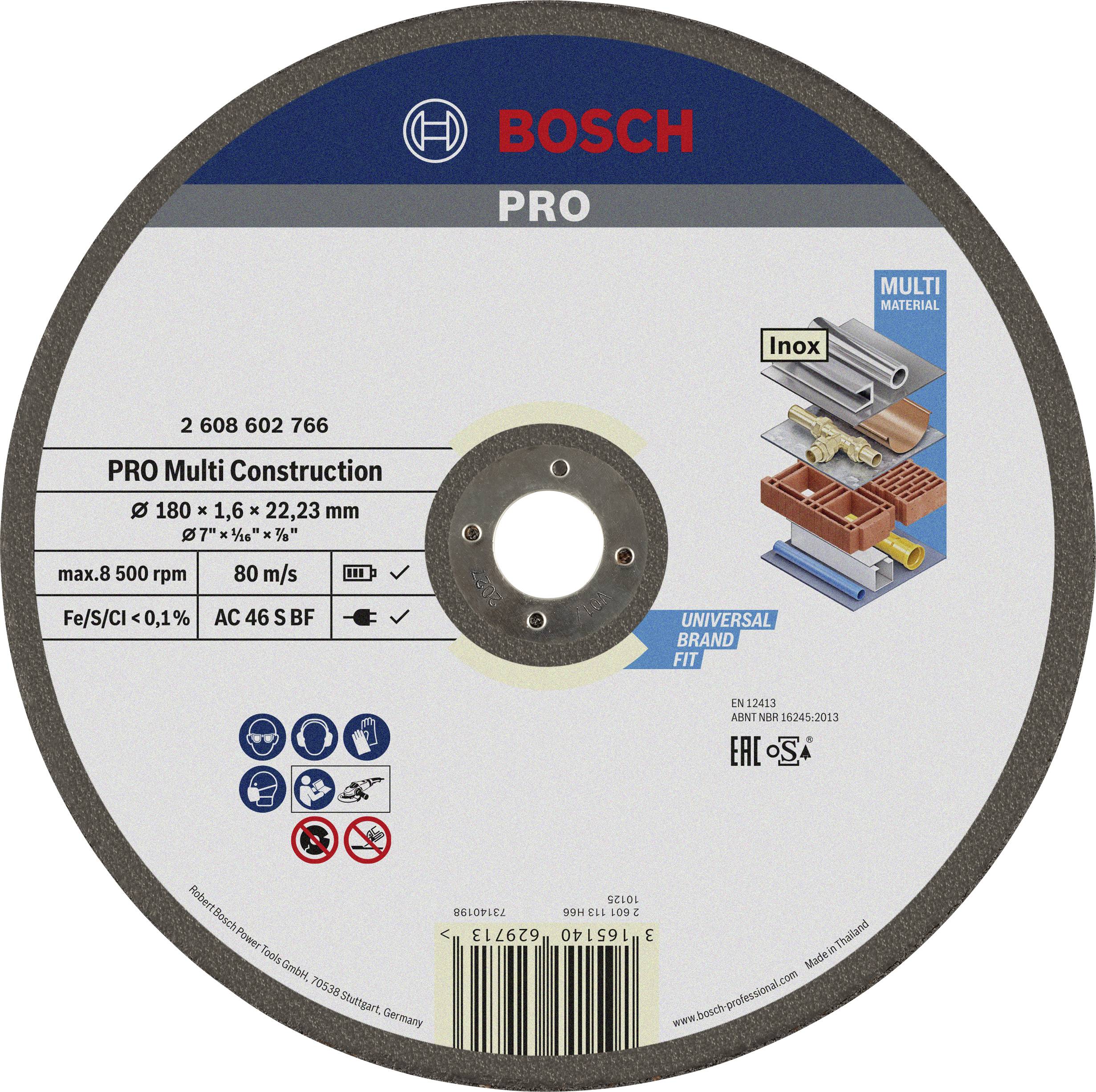 Bosch Accessories Bosch Power Tools 2608602766 Vágótárcsa, egyenes 180 mm 1 db