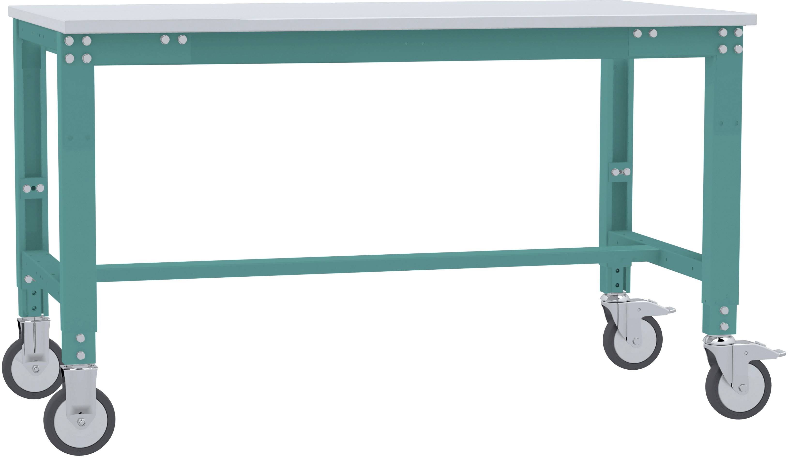Manuflex AU7369.5021 Munkaasztal UNIVERSAL speciális hordozható készülék PVC lemezzel, szélesség nagysága = 1500 x 1000 x 752-972 mm Vízkék