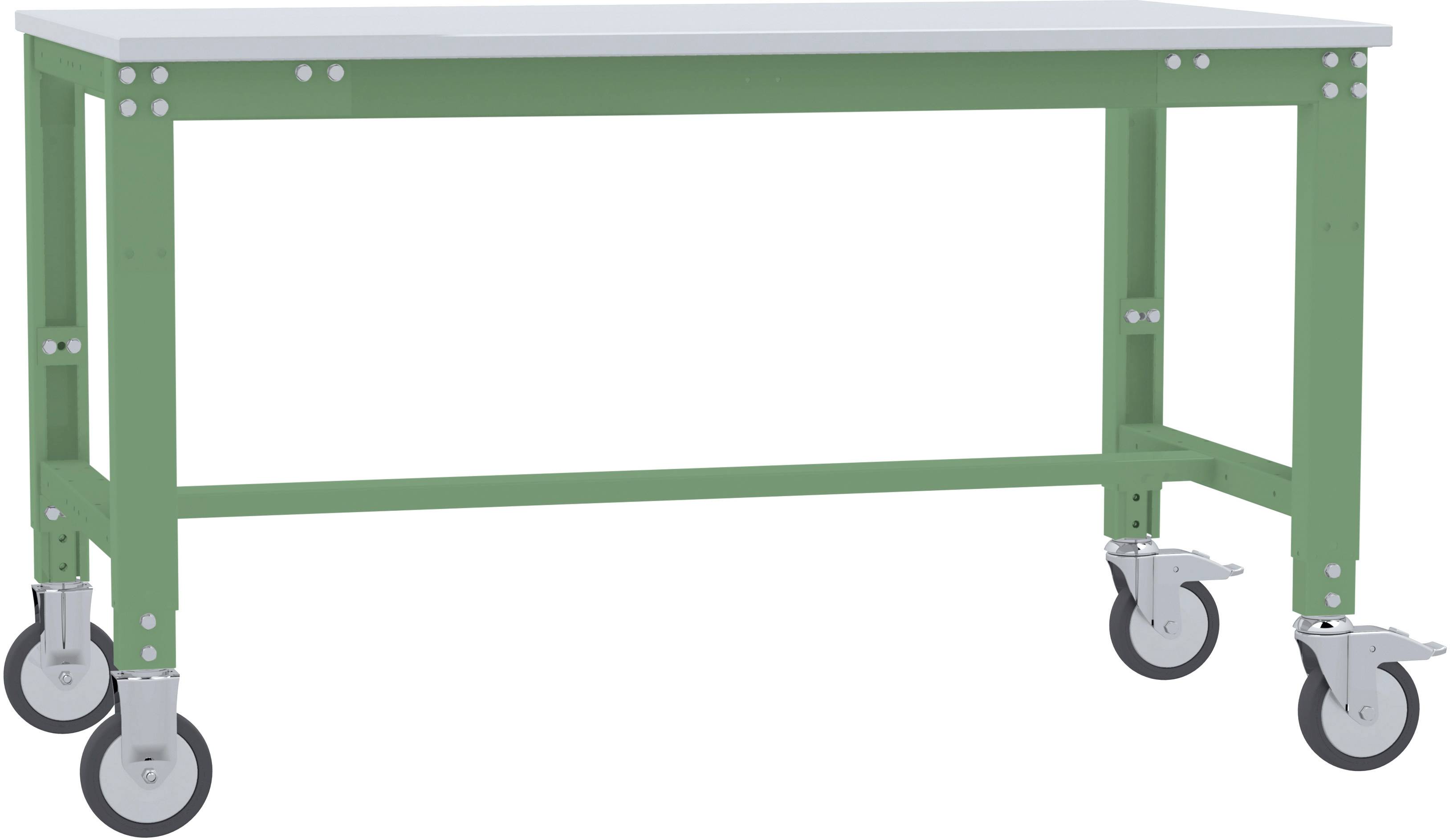 Manuflex AU7367.6011 Munkaasztal UNIVERSAL speciális hordozható műanyag lemezzel, szélesség nagysága = 1500 x 1000 x 752-972 mm Rezedazöld (RAL 6011)