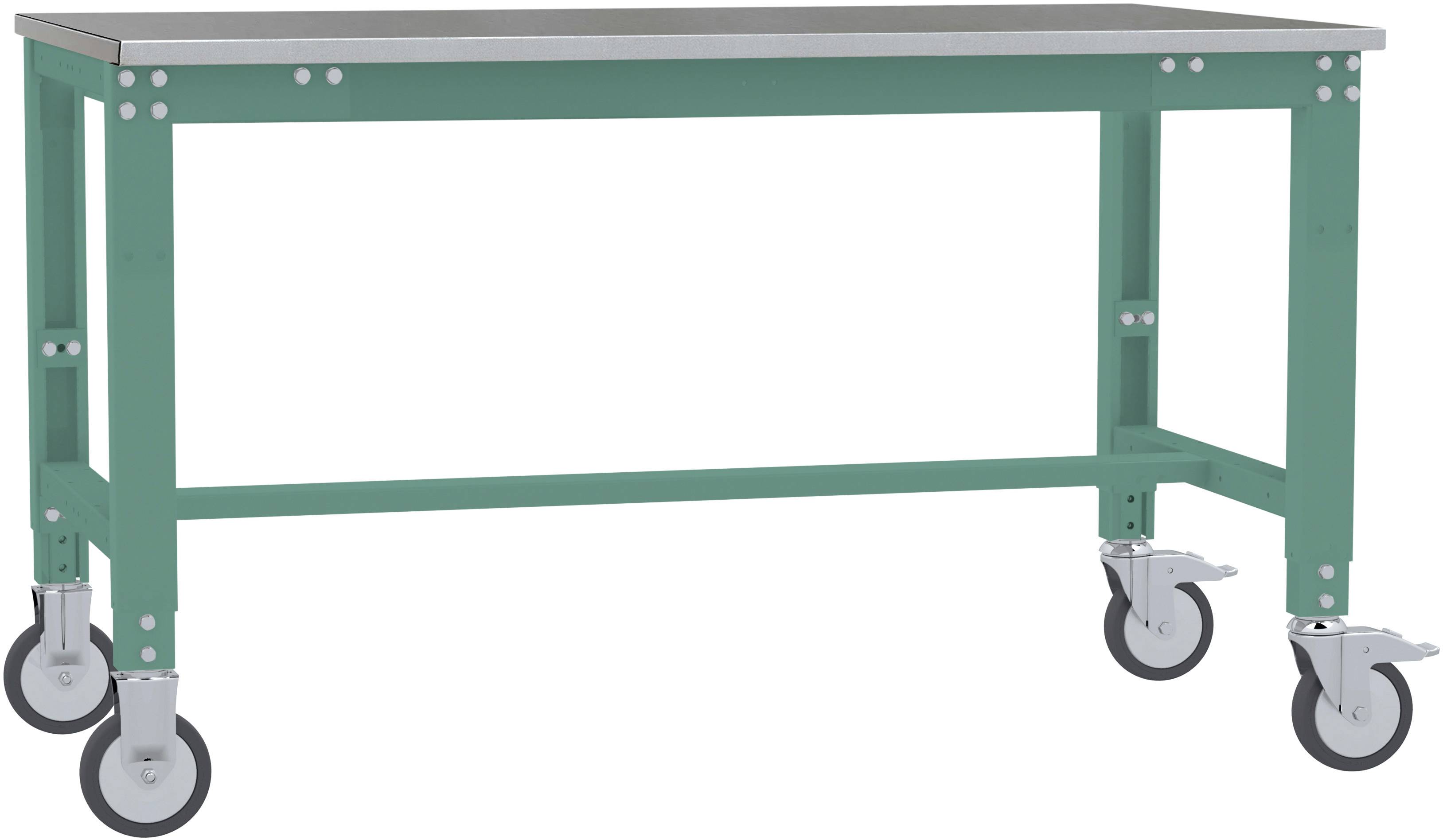 Manuflex AU7304.0001 Munkaasztal UNIVERSAL speciális hordozható lemez fémlemez borítólemezzel, szélesség nagysága = 1000 x 600 x 752-972 mm Szürke, Zöld