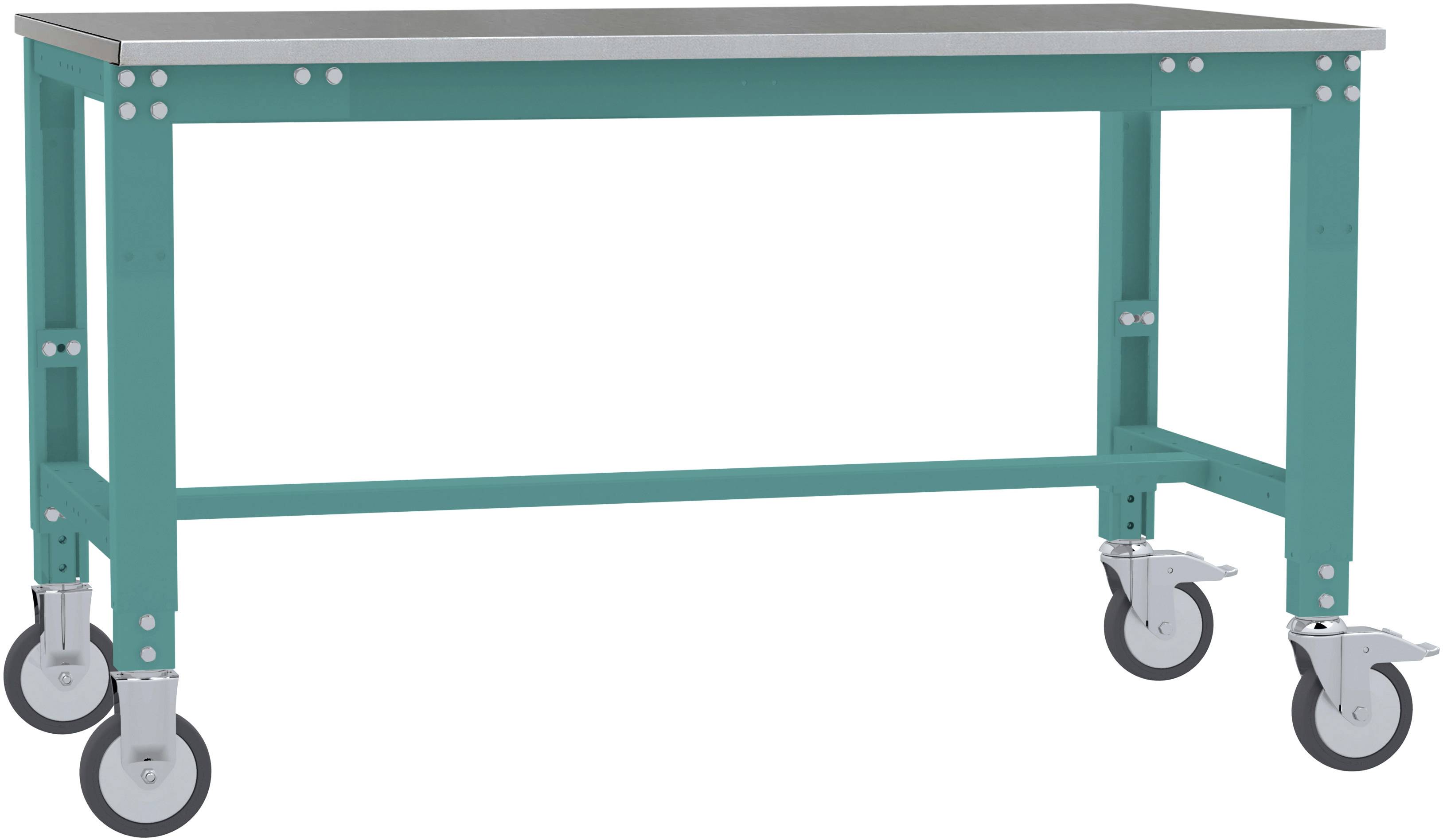 Manuflex AU7304.5021 Munkaasztal UNIVERSAL speciális hordozható lemez fémlemez borítólemezzel, szélesség nagysága = 1000 x 600 x 752-972 mm Vízkék