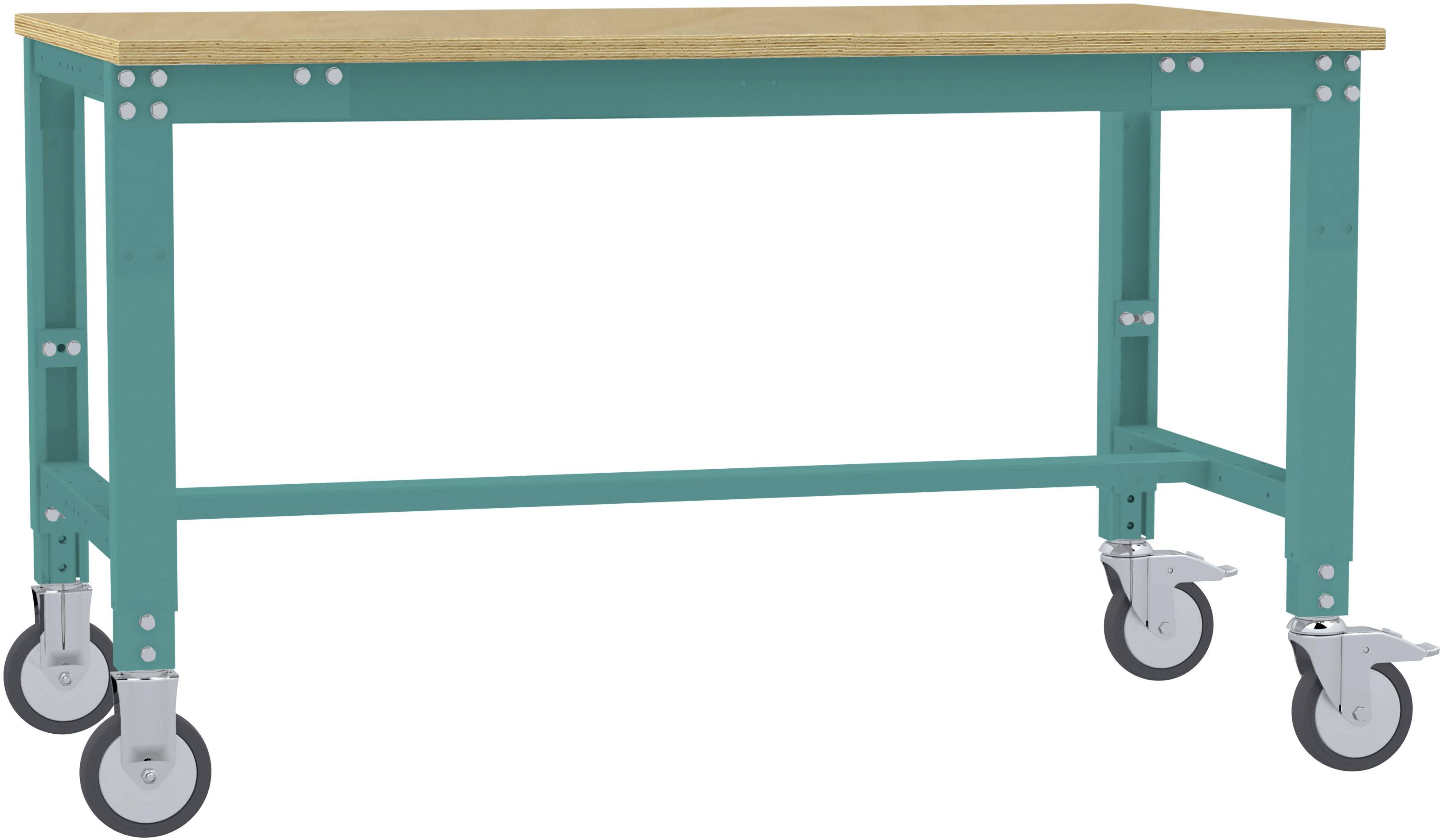 Manuflex AU7305.5021 Munkaasztal UNIVERSAL speciális hordozható készülék multiplex tetővel, Szélesség magasság = 1000 x 600 x 752-972 mm Vízkék