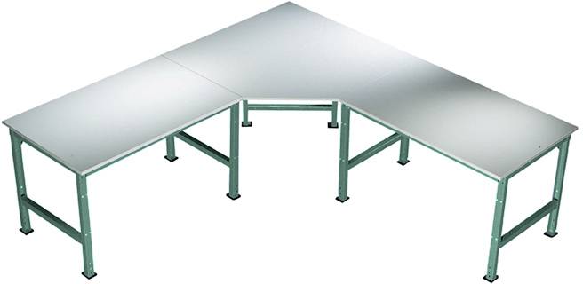 Manuflex AU0045.0001 Ötszögletű UNIVERSAL összekötő elem multiplex lemezzel, asztalmélységhez = 800 mm Szürke, Zöld
