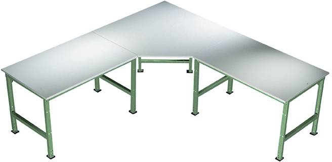 Manuflex AU0049.6011 Ötszögletű összekötő elem UNIVERSAL PVC dekorációs lemezzel, asztalmélységhez = 800 mm Rezedazöld (RAL 6011)